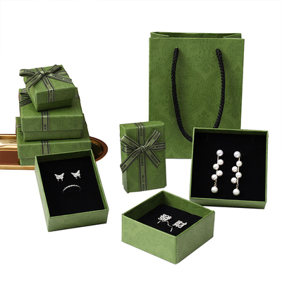 Luxury Lid And Base Type Green Drawer Jewelry Gift Boxes for Necklace Bracelet Earrings Ring