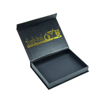 Eco Friendly Custom Printed Logo Gold Hot Stamping Package Czarny pudełko podarunkowe z magnesową pokrywą