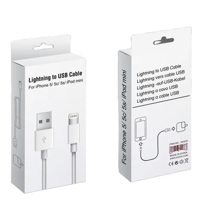 Niestandardowe pudełko papierowe Spot UV USB kabel ładowarka kabel danych opakowania Design pudełko