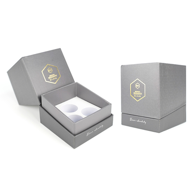 Luksusowe szare pudełka kartonowe EVA Custom Gold Stamping Kosmetyczny papier opakowaniowy