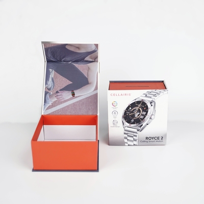Niestandardowe logo Drukowanie powłoka UV Mat Lamination sztywny zegarek Packing Flip Box Magnetyczny pudełko do pakowania prezentów