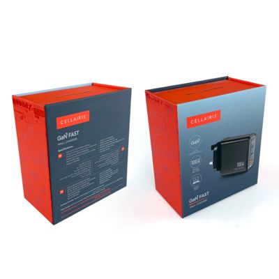 Niskie MOQ Magnetyczne zamknięcie Ładowarka Adapter Opakowanie Pudełka Komponenty elektroniczne Opakowanie Papierowe Pudełko Z Haczykami