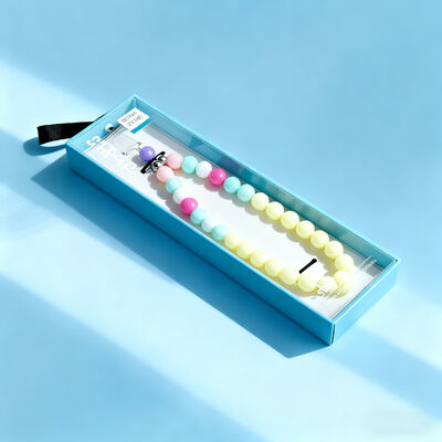 Logo niestandardowe biżuteria bransoletka pudełka opakowanie korali telefon pasek prezent opakowanie papierowe pudełko z okienkiem