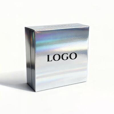 Luxury Custom Holografic Silver Jewelry Gift Box z logo OEM na pokrytym papierze
