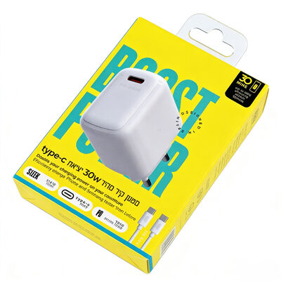 Niestandardowe logo Drukowane 30W USB-C ładowarka Pudełko opakowania z Blister Hook Window dla ładowarek telefonicznych